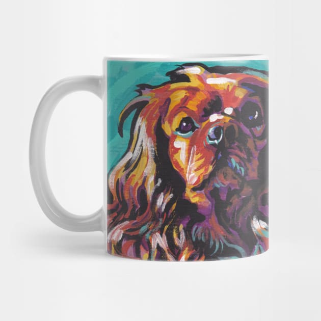 cavalier king charles spaniel Dog Bright colorful pop dog art by bentnotbroken11